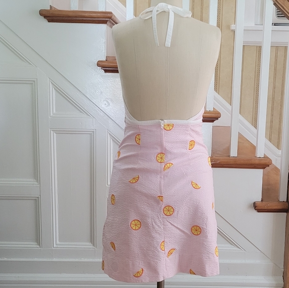 LILY PULITZER RARE Citrus Slice Halterneck Sleeveless Dress Pink Orange Size 4 - Picture 3 of 7